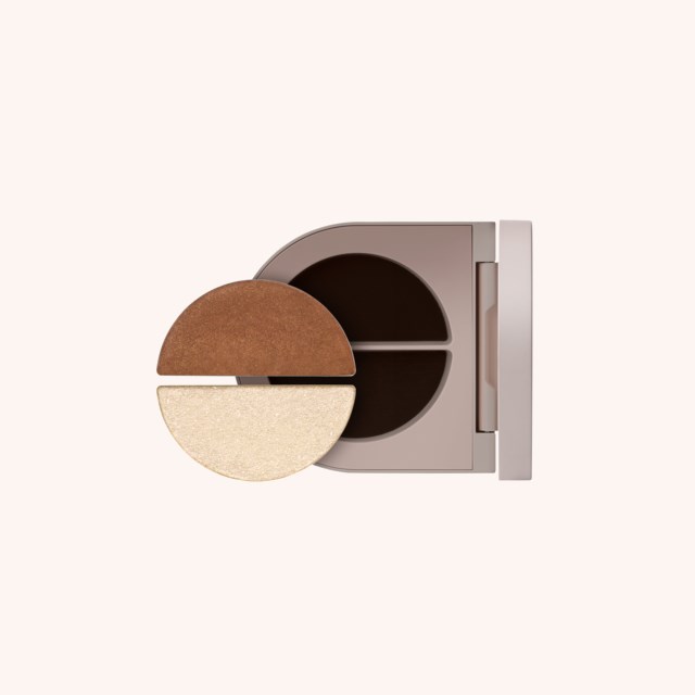 Duet Eyeshadow Satin Cocoa & White Gold Shimmer Duet Eyeshadow Satin Cocoa & White Gold Shimmer