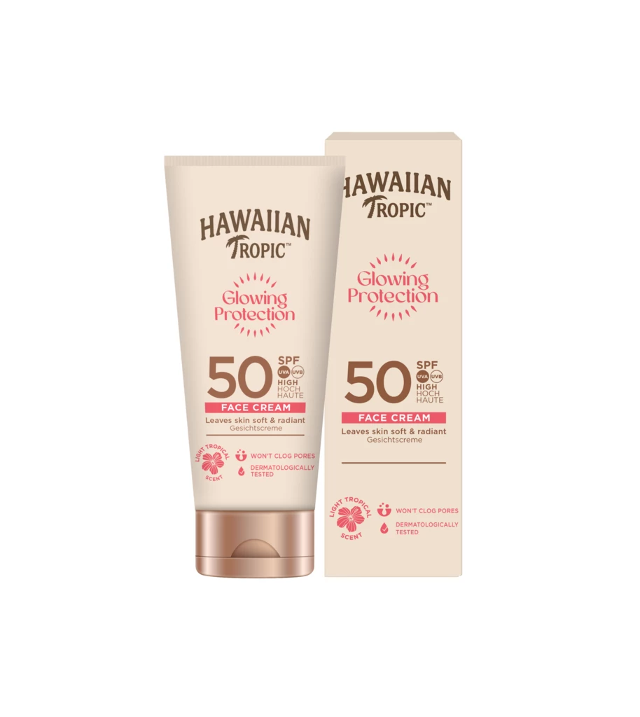 Hawaiian Tropic - Glowing Protection Face Lotion SPF50 50 ml på KICKS.se